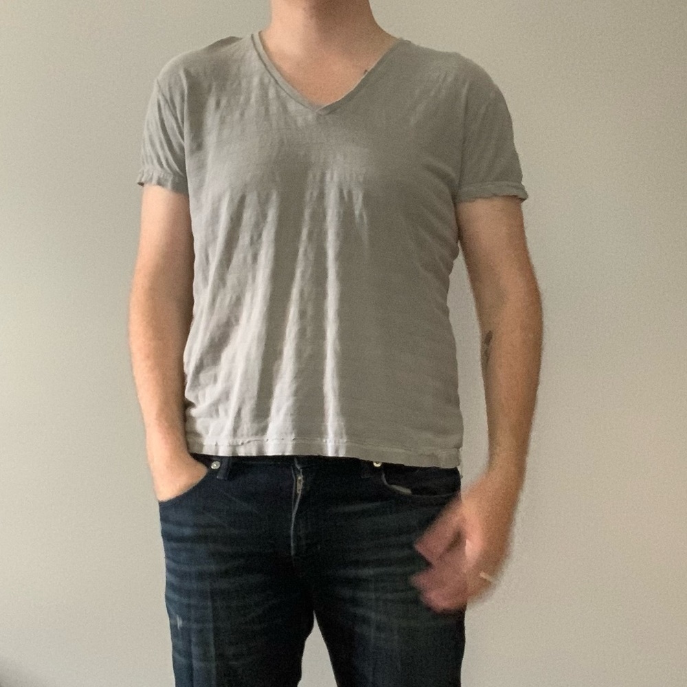 Mens striped grey  VNeck tShirt